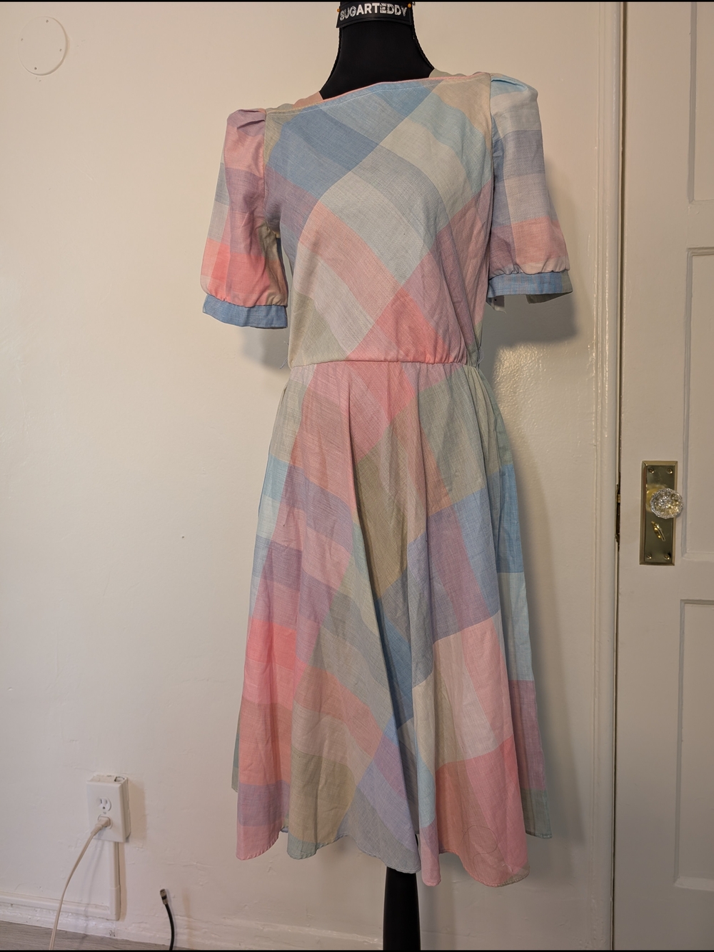 Pastel Plaid Fit & Flare Dress - Multicolor
